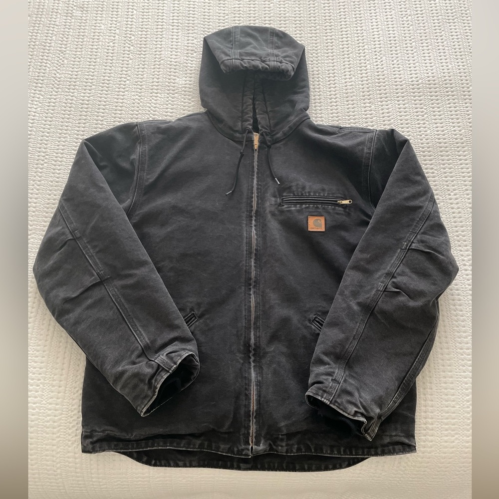 Carhartt Sierra Sandstone Jacket (black) - Sherpa Lined - Mens Size L